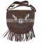 2015 Western stylish Real-Handmade-Western-Style-Suede-Leather-Beaded-Ladies-Shoulder-Bag-Fringed Chocolate All colors availabl