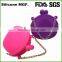 Pink design key chain bag youn girls silicone jelly coin wallet purses