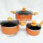 new ceramic and orange marble coating press aluminum casserole pot with comfortable handles                        
                                                Quality Choice