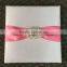 Thailand style super white luxury Silk invitation box with beautiful brooch and hot pink bow