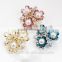 Wholesale Austrian crystal different colors bouquet shinning pearl flower brooch