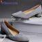 Wholesale grey suede material old ladies eneglant flat shoes