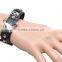 Exaggerate Jewelry Black Leather Anchor Bracelet With Skull Anchor Charm