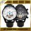 Tourbillon White Black face dail leather band automatic men watch Shanghai automatic movement