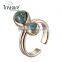 2016 Chinese wholesale green stone mosaic gold plating ring jewelry