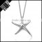 Best selling bulk sale fashion stainless steel silver starfish necklace jewelry