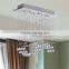 Silver Rectangular Crystal Light Home Chandelier with Crystal Balls