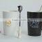 creative simple hot-selling 520 and 1314 black and white lovers matte ceramic mug