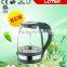 high striking blue led light ring glass electric kettle with 1.7L capacity