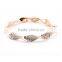 Sweet High Polished Wedding Jewelry Rose Gold Chian Piercing Small Beads Foldover Clasp Fashion Twisty Bracelets For Women