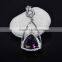 Wholesale fashion jewelry with glass stone/brass and silver pendant necklace