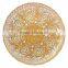 Wholesale Cheap Decorative Gold Silver Flower Embossed Glass Wedding Charger Plate