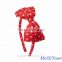red dot fabric bow hair clasp/artificial flower hair clasp large bow headband/christmas bow headband