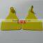 yellow ear tag with female tag and male tag in same size 60*56 mm