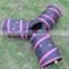 Free Sample 2016 Purple 190T Polyster Cat Tunnel with Plastic ball Toy Pet Toy Cat Playing Tunnels