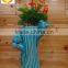 Aqua blue small size ceramic flower vase for table decor