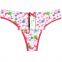 Flower Printing Underwear Breathable Cotton T-back Sexy Thong