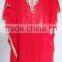 RED SILVER EMBROIDERED georgette CAFTAN kaftan tunic poncho Zip cover up
