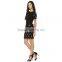 Short sleeve snow printed short dress latest a line frocks designs
