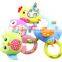 Colourful Circle Baby Plastic Ring Rattle Insert Teether Toy For Gift