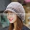 Autumn and winter imitation rabbit hairy tongue fashion cap woman flower berry hat outdoor warm female winter fur hat wholesale