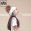 Modern Cheap 100 Acrylic Beanie Hats Kids Handmade Child Two Raccoon Fur Pom Poms With Button Korean Winter Knit Hat Kid