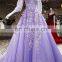 LS00396 evening dress fashions women for work lace up with sequined long sleeve purple muslim dresses