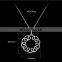 Real Rhodium Plating CZ Zircon Stone Brass Wave Flower Necklace For Wedding Party