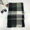 New herringbone jacquard black and white plaid scarf