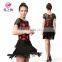 New arrival milk silk and lace leopard latin dress wear with tasse L-7085