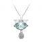 Fashionable New Cut Rhinestone Crystal Zhenqi Shaped Pendant Latest Design Simple Sliver Necklaces
