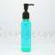 280ml PET Plastic Hair Oil PET Plastic Cosmetic Black Pump Lotion Flat Bottle