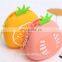Custom 2D Fruit Pineapple Purse Strawberry Wallet Women Coin Pouch Pack Set Silicone Bag