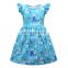 A0155# Summer Girls Dress 2020 Cotton Print Cartoon Sleeve Kids Clothes Dress