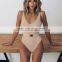 Buckle  white bodysuit Push up sexy bikini 2019 High cut one piece swimsuit female monokini Padded swimwear New bathing suit
