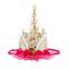 Girl Party Crown Headband Kids Gold Unicorn Hair Ornament with Flower Headwear 6Colors