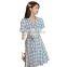 2020 summer new fashion plaid suit skirt short sleeve dress women factory direct wholesale