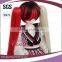 red and black synthetic 1 bjd wigs for doll with two straight ponytail