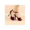 Cheap price ladies high quality platform high heeled sandals with ankle strap peep toe heel shoes