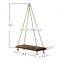 Wall floating rack rustic hanging swing rope shelves wood display shelf