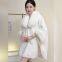 High-end solid color large fur collar shawl coat plush thickened warm medium length large size loose cape cardigan