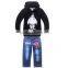 2015 New Design Hero Sets Boys Big Hero 6 Clothing set Children Printed Suits Baby Long Sleeve Hoodies +Jean Kids Casual Clothes