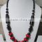 Bone necklace American braided jewelry glass beads boho pendant