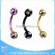 Foshan manufacturer piercing medical steel custom shape cross eyebrow ring