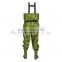 CHN-81202 high chest green color fishing wader boots waterproof nylon fabric