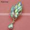 7.8*2.7cm AB color Korean leaf shape drop brooch WBR-1557