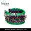 2016 Fashion new design cotton rope gun black chain bracelet bangle jewelry