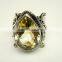 Citrine Facet 925 Sterling Silver Ring, Yellow Antique Fashion Gemstone Jewellery, Designer Oxidized Silver Handmade Ring