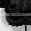 Fashion design sheep leather coat with fox fur trim / sheep leather jacket