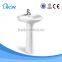 economical plain glazed stock basin with pedestal stand